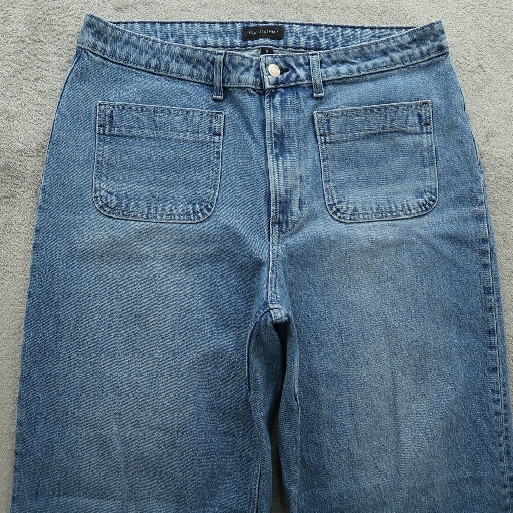 Free Assembly Jeans Women's Size 16 Super High-Rise Wide-Leg Denim 32" Inseam - Picture 11 of 16